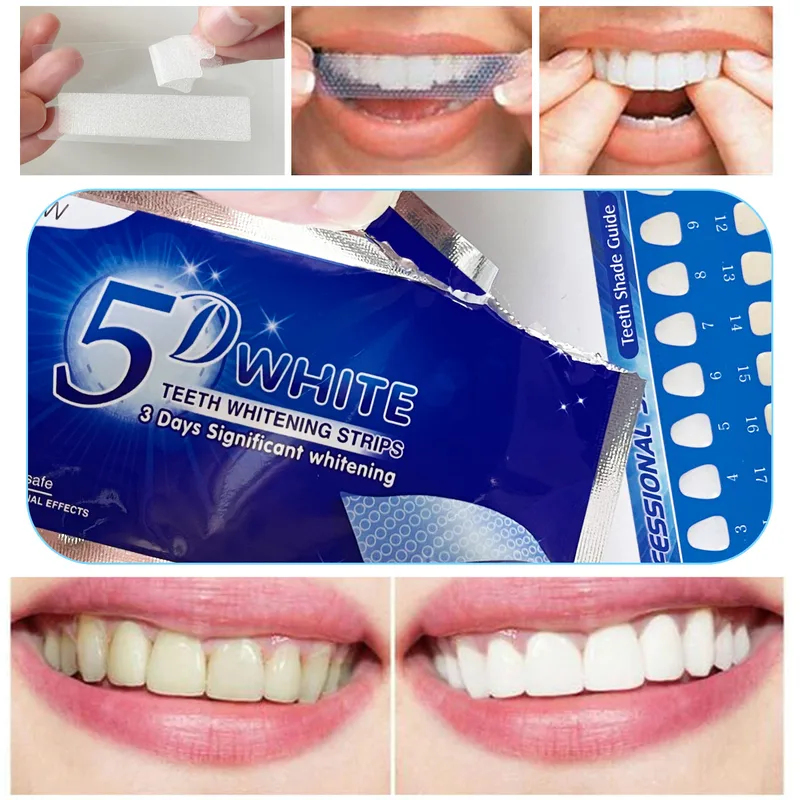 Teeth Whitening Q&M - 1-12 unidades Adesivos Clareadores de Dentes