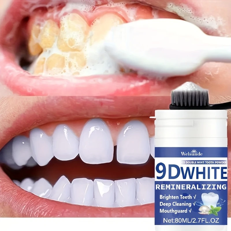 Teeth Whitening Q&M - Pó Dental Remineralizante 9D com Hidroxiapatita,