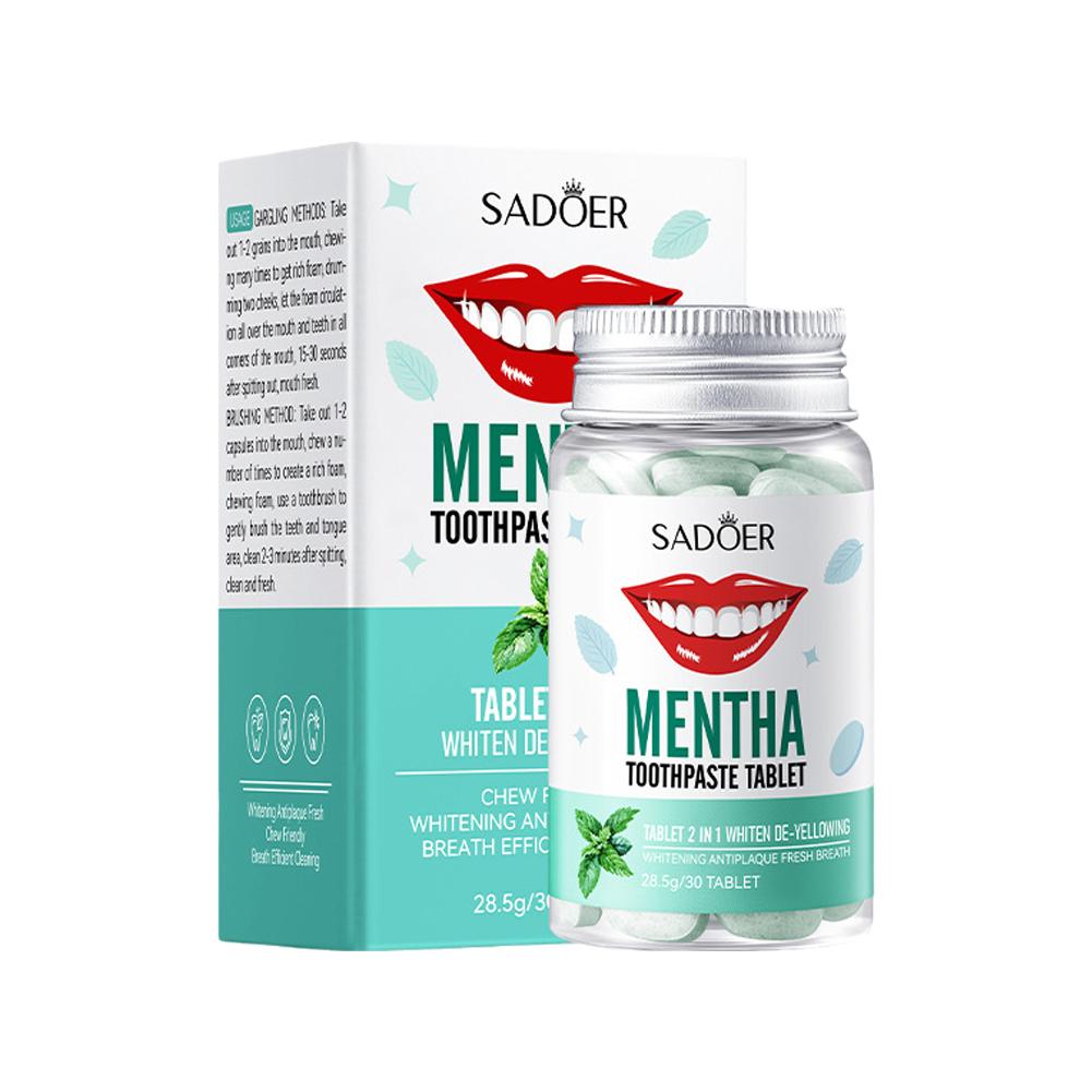 Teeth Whitening Q&M - Comprimidos de pasta de dente sólida